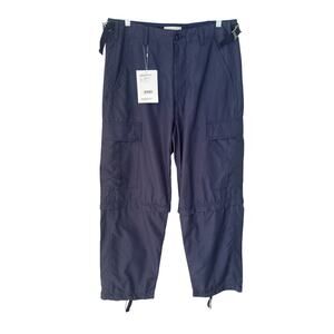 Vowels Silk Checkered Convertible Cargo Pants NWT Size 2 Japan Medium